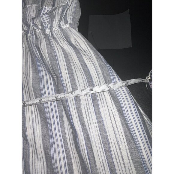 LULUS Vacay Babe‎ Grey Stripe Halter Maxi Dress New with Tags Large - Picture 8 of 11